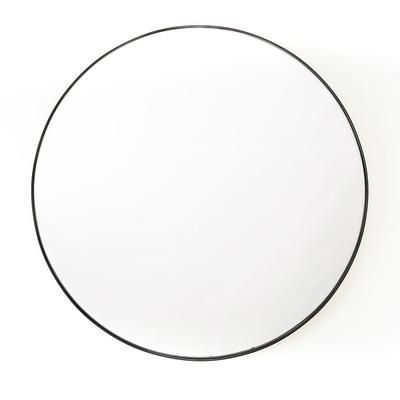 Runder Spiegel aus Metall, Schwarz, Ø80 cm
