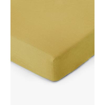 Spannbettlaken aus Leinen, Gelb, 160x200x23 cm