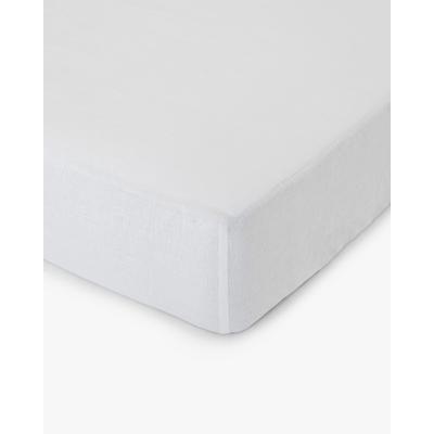 Spannbettlaken aus Leinen, Weiß, 160x200x23 cm