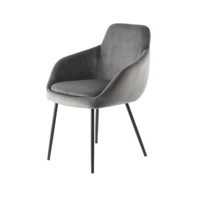 2er-Set Stühle aus Samt 60,5 x 81 cm, Grau