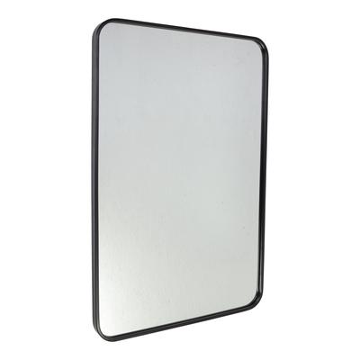 Spiegel aus Metall, 90x60x4 cm, Schwarz