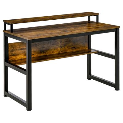 Industriestiler Schreibtisch mit Ablage, Braun, 120 x 60 x 85 cm