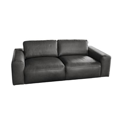 3-Sitzer Sofa aus Leder, schwarz