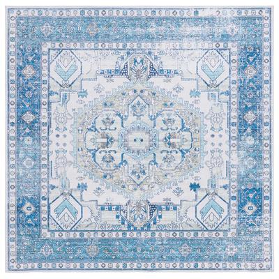 Teppich Polyester Beige/Blau 185 X 180