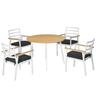 Sitzgruppe mit 4 Stühlen aus Holz-Kunststoffplatte, weiß