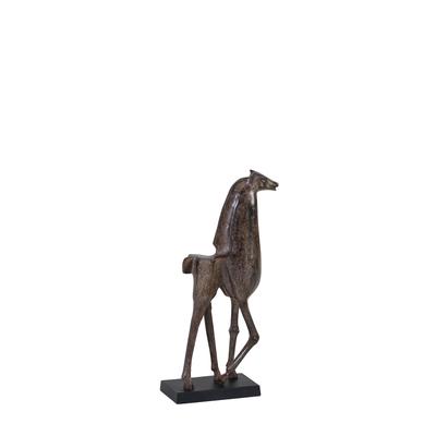 Pferde-Figur aus Aluminium, schwarz, L 44 cm