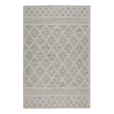 Handgewebter Teppiche aus Wolle weiß hellgrau 160x230