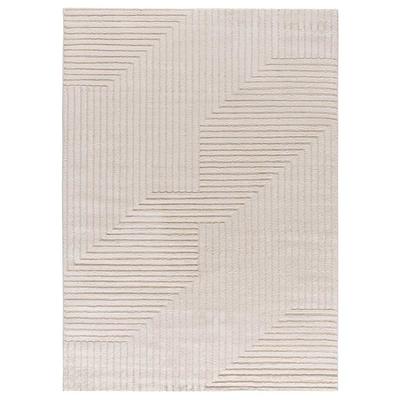 Teppich mit geometrischem Reliefmuster cremefarben, 120x170 cm
