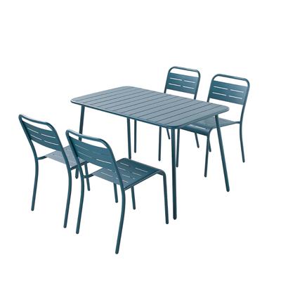 Set Tisch + Stühle blau 4/6 Sitzplätze