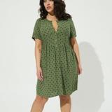 Torrid Dresses | Nwt Torrid Women's Dress Size 2x Green Button Front Fit N Flare Mini Lenny Dress | Color: Green | Size: 2x