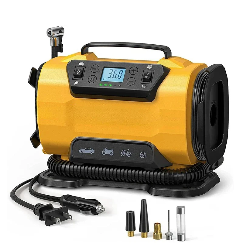 Luftkompressor Tragbare Dual Power 110V-230V AC/DC Luft Auto Kompressor Inflatorpumpe Reifenfüller für Auto Boot Fahrrad Matratze Image