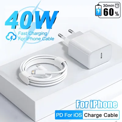 Für Apple 40W Für iPhone Ladegerät USB Typ C Schnelle Ladegerät Für iPhone 16 15 14 13 12 11 Pro Max XR XS Plus PD Ladekabel Zubehör