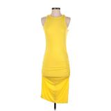 Venus Casual Dress - Bodycon High Neck Sleeveless: Yellow Solid Dresses - Women's Size Small