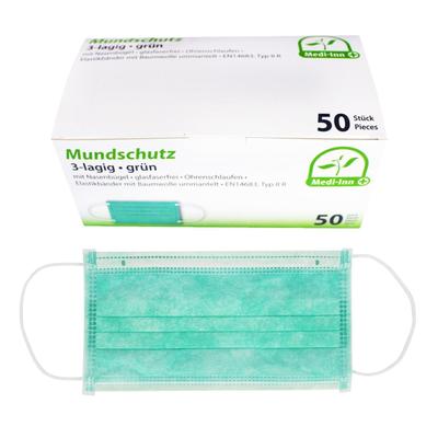 Medi-Inn Mundschutz Atemschutz mit Nasenbügel und Elastikbändern Typ IIR 3-lagig 10x50 St Verband Image