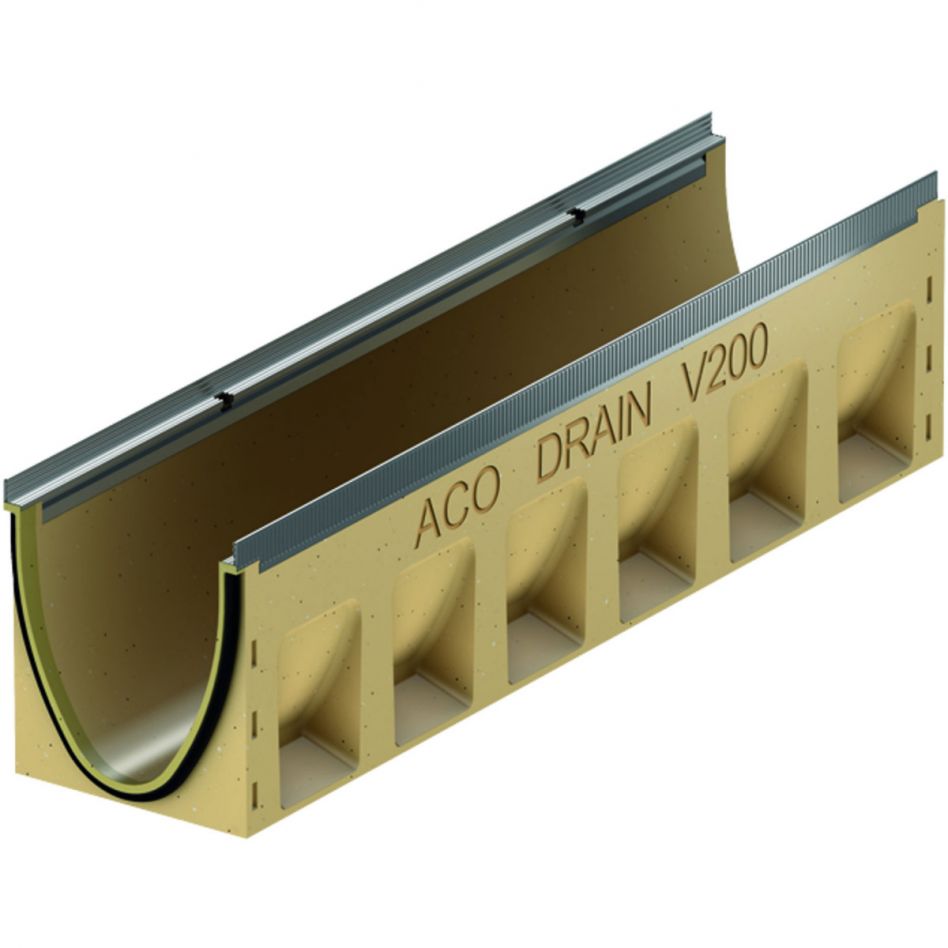 ACO Drain Multiline Seal in V200 Entwässerungsrinne mit Sohlengefälle, Edelstahl, 2 Image