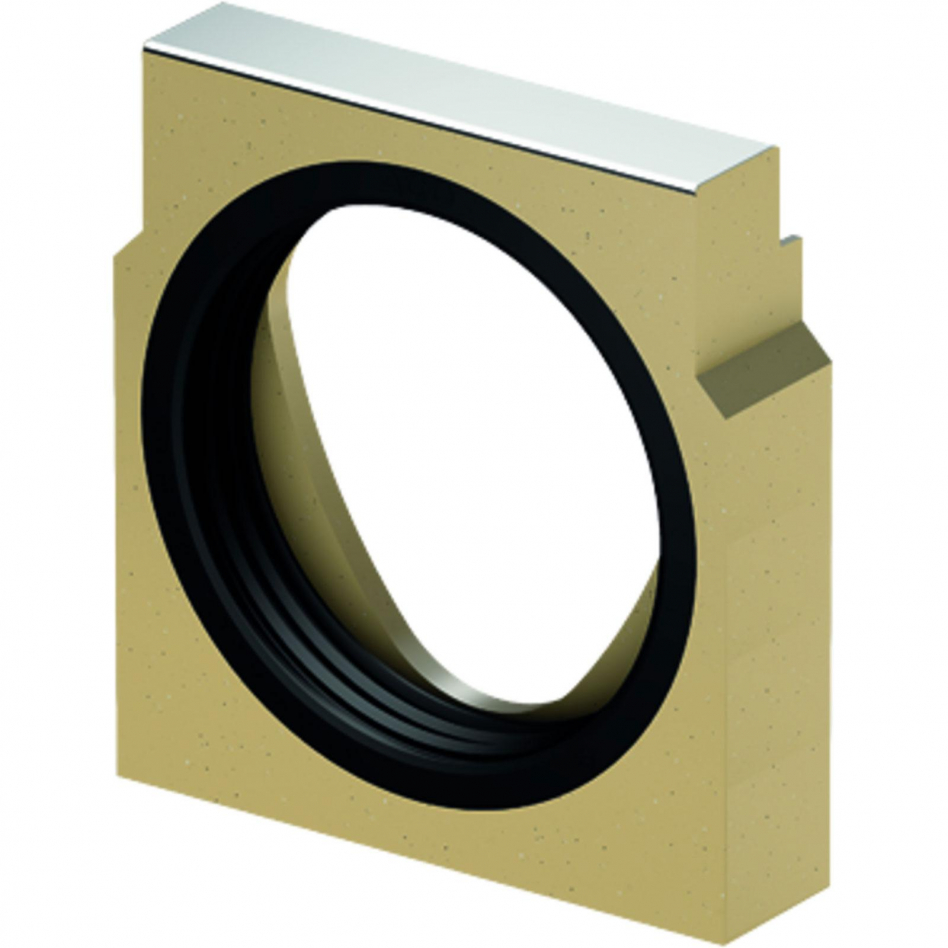 ACO Drain Multiline Seal in Stirnwand für Rinnenende mit horizontalem Rohranschluss, Stahl verzinkt, 10,DN/OD 150,V150 Image