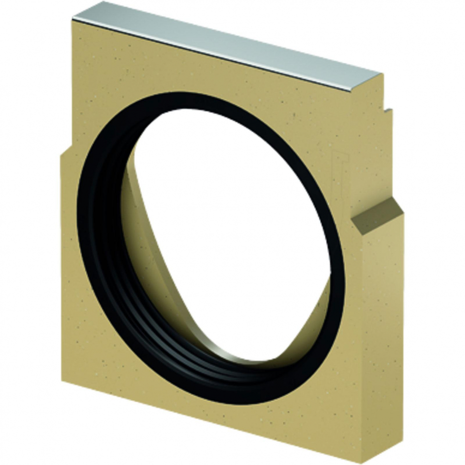 ACO Drain Multiline Seal in Stirnwand für Rinnenende mit horizontalem Rohranschluss, Stahl verzinkt, 20,DN/OD 200,V200 Image