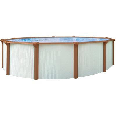 Rundpool KWAD "Green line Evolution", weiß (weiß, innenfarbe: grau), H:1,32cm Ø:3,6cm, Schwimmbecken, 3,6x1,32 white- wood Folie in blau, sand oder grau erhältlich