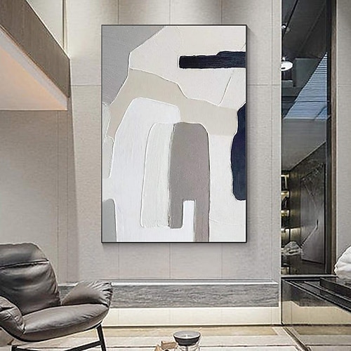 grau beige Ölgemälde handgemachte moderne abstrakte gold abstrakte Malerei handgemalt minimalistische Wandkunst Acryl Wandmalerei gerahmte Wandkunst schwarz und weiß Malerei