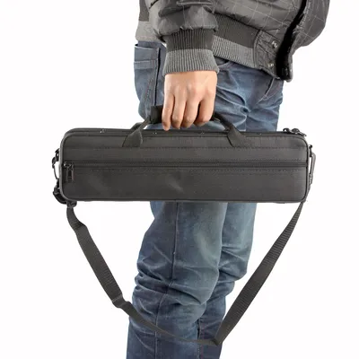 Black Flute Case Woodwind Instrument Accessories Waterproof Oxford Cloth Cotton Pad Big Bag With