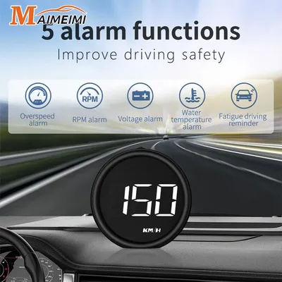HUD B1 OBD Speedometer Car Head Up Display Projector With 5 Alarm EOBD Auto Fuel Consumption Speedometer Water Temperature