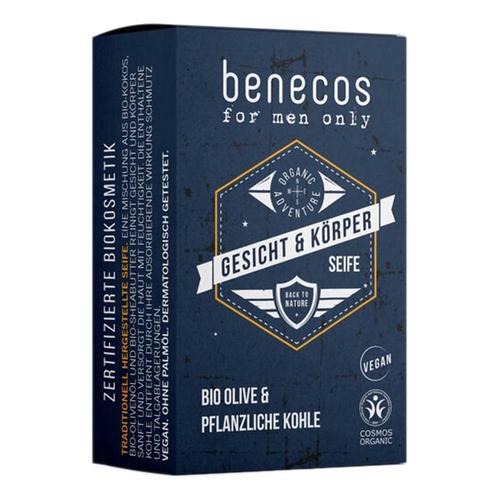 benecos - for men only - Gesicht-und Körperseife 75g Körperreinigung