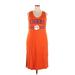 G-III 4Her by Carl Banks Casual Dress - Midi Scoop Neck Sleeveless: Orange Dresses - Women's Size 2X