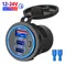 12V USB Car Charger Socket Dual 30W PD USB-C and 18W QC3.0 Port Car Charger Accessories for Car RV