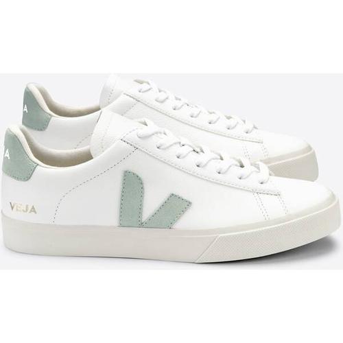 VEJA Herren Freizeitschuhe CAMPO CHROMEFREE LEATHER EXTRA-WHITE_MATCHA, Größe 44 in Weiß