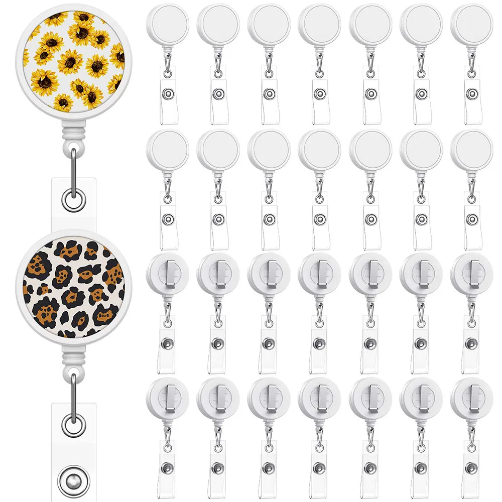 Porte-badge vierge rétractable par sublimation, porte-étiquette vierge, ID de transfert de chaleur, bricolage, 10 pièces