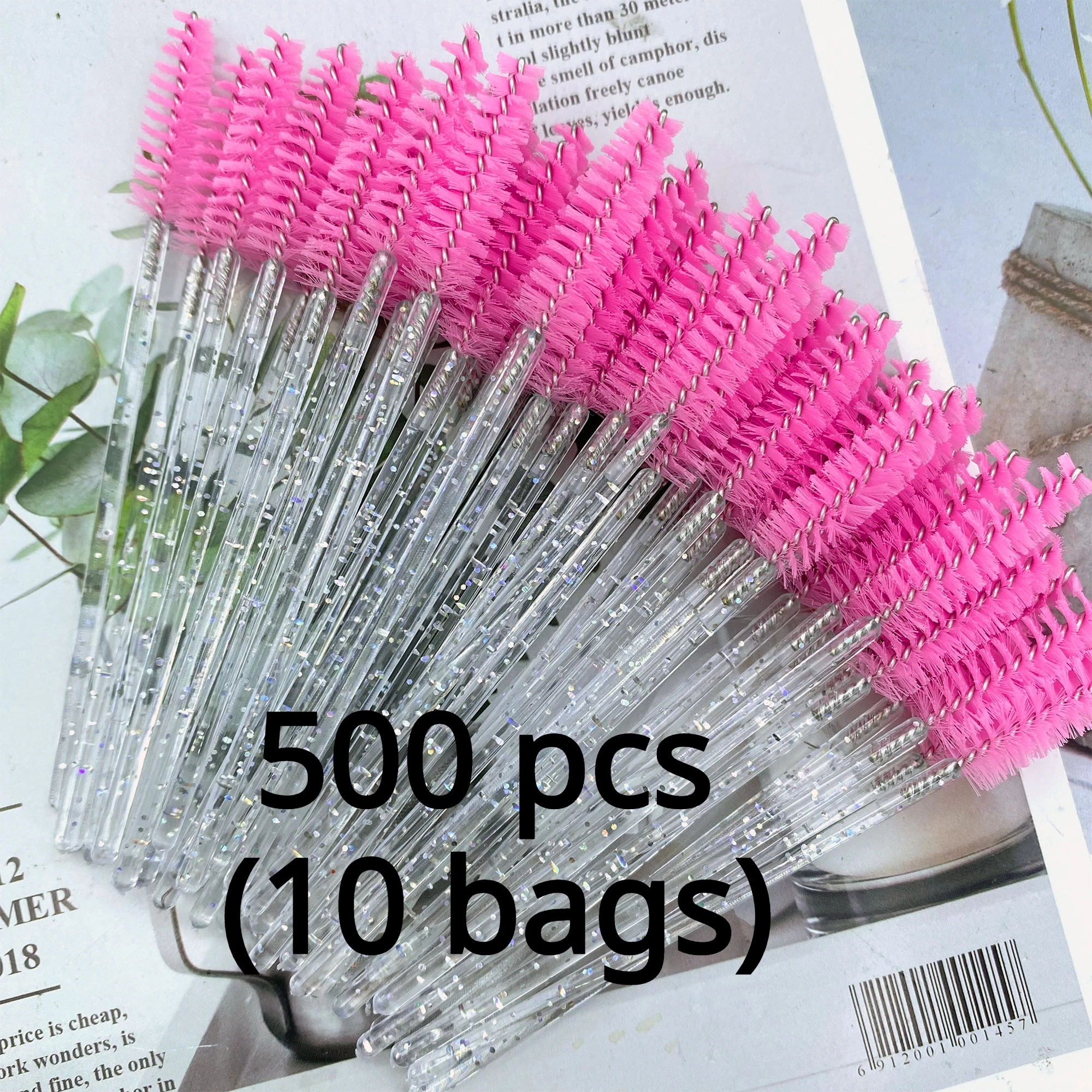 500Pcs Kristall Wimpern Make-Up Pinsel Diamant Griff Mascara Zauberstäbe Wimpern Verlängerung Liefert Großhandel Image