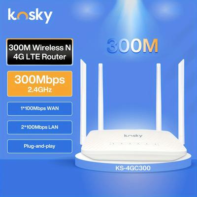 4g Router, 4g Cellular Router, 300mbps Wifi, 4g Lte Router With Sim Card Slot, Cat4, 4*5dbi High Gain Antennas, 1*100m Wan+2*100m Lan For Home & Soho, Us Version