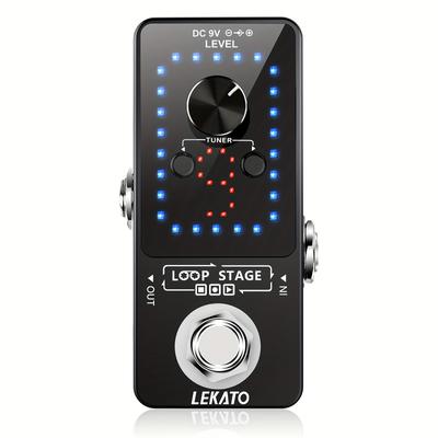 Lekato Guitar Looper Pedal Effect Pedal With Tuner Function Looper Pedal Loops 9 Loops 40 Minutes Record Time With Usb Cable And 9v 0.6a Pedal Power Supply Adapter