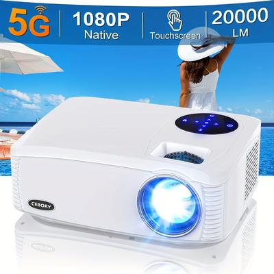 TEMU 5g Wireless 1080p Projector, Cebory 20000 Lm 450" Display 4k Movie Projector, For And , Compatible Ios//tv /ps4//usb