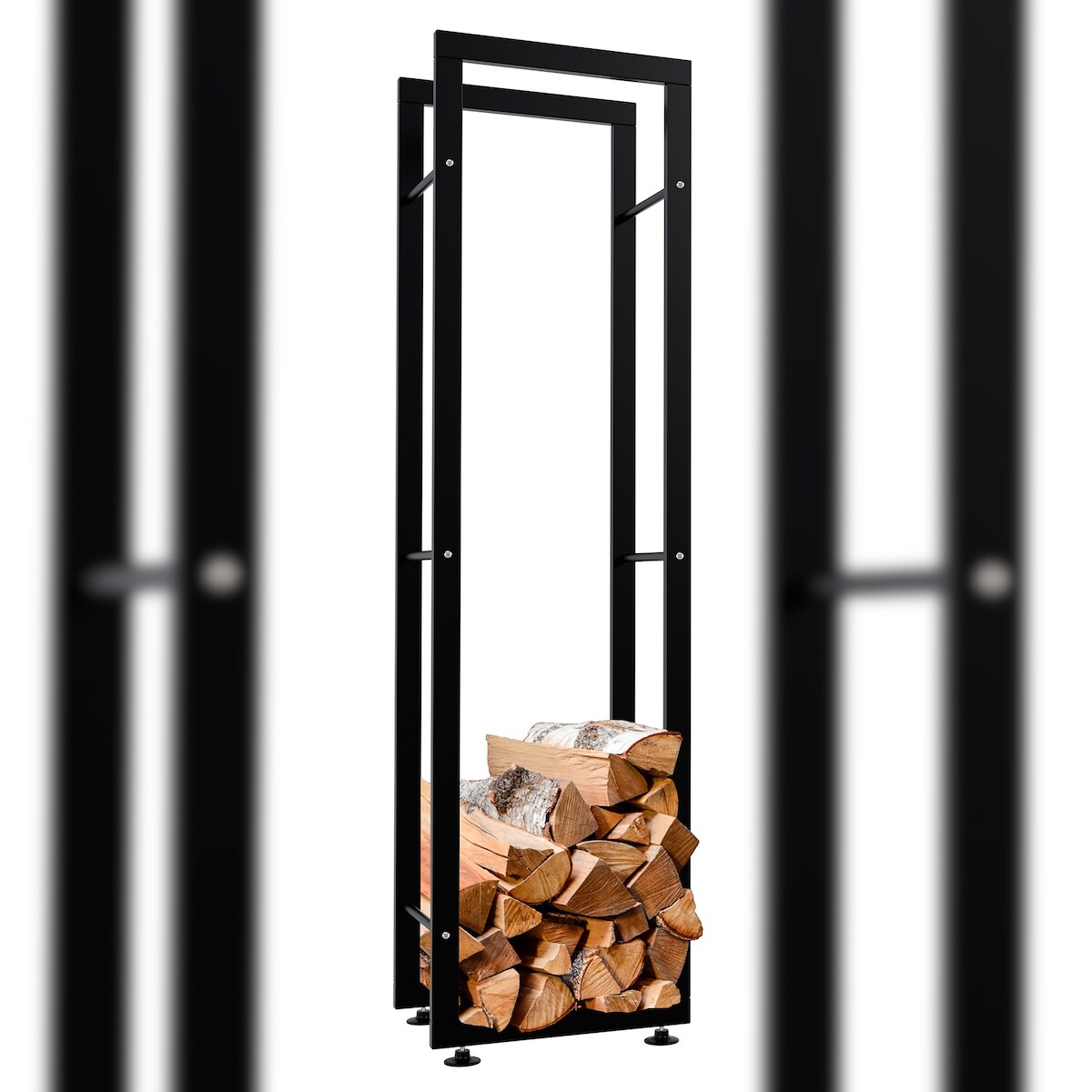 CLP Kaminholzständer Keri V2 schwarz/25x40x150 cm Image