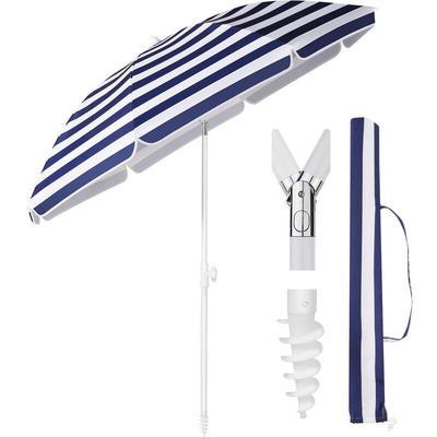 Sekey - 180 cm Sonnenschirm Stabil Strandschirm mit Bodenhülse & Schutzhülle für Balkon Garten & Image