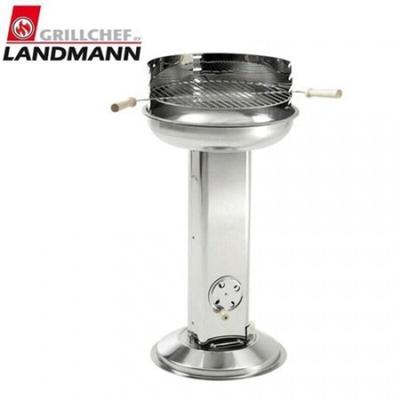 Landmann - Edelstahl Säulengrill Holzkohlegrill Standgrill Gartengrill Barbecue