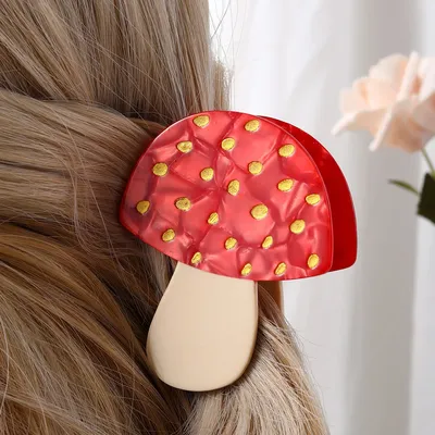 1pc Mushroom Shape Hair Claw Acrylic Shark Claw Hair Accessories For Women Girls