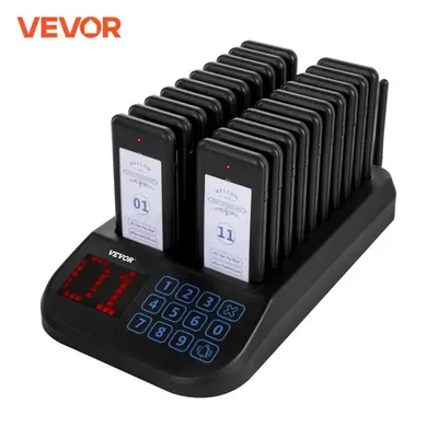 VEVOR Restaurant Pager Calling Paging System 20 Coaster Receiver Restaurants Church Nurse Clinic