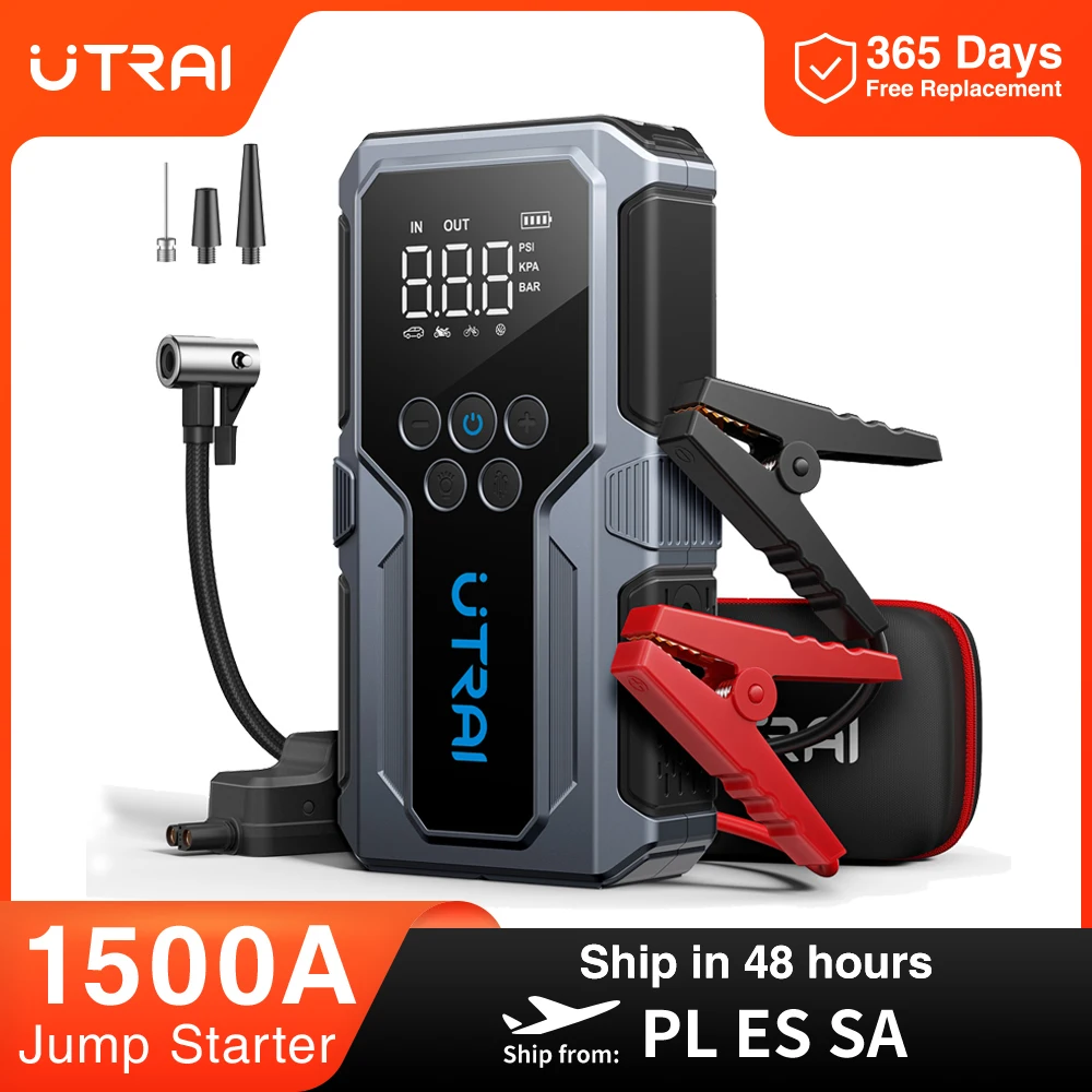 UTRAI 1500A Auto Starthilfe Power Bank Tragbare 150PSI Luftpumpe Auto Batterie Notfall Booster Start Gerät Auto Starter 2024 Image