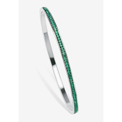 Women's Silver Tone Eternity Bangle Bracelet Simulated Birthstones 7.5" by PalmBeach Jewelry in May