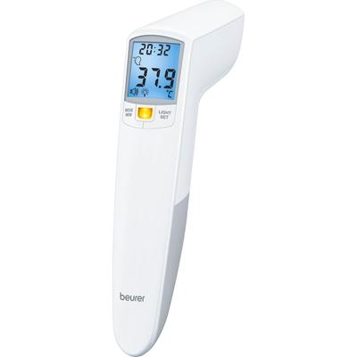 Infrarot-Fieberthermometer BEURER "FT 100" Temperaturmessgeräte grau (weiß/grau) kontaktloses Stirnthermometer