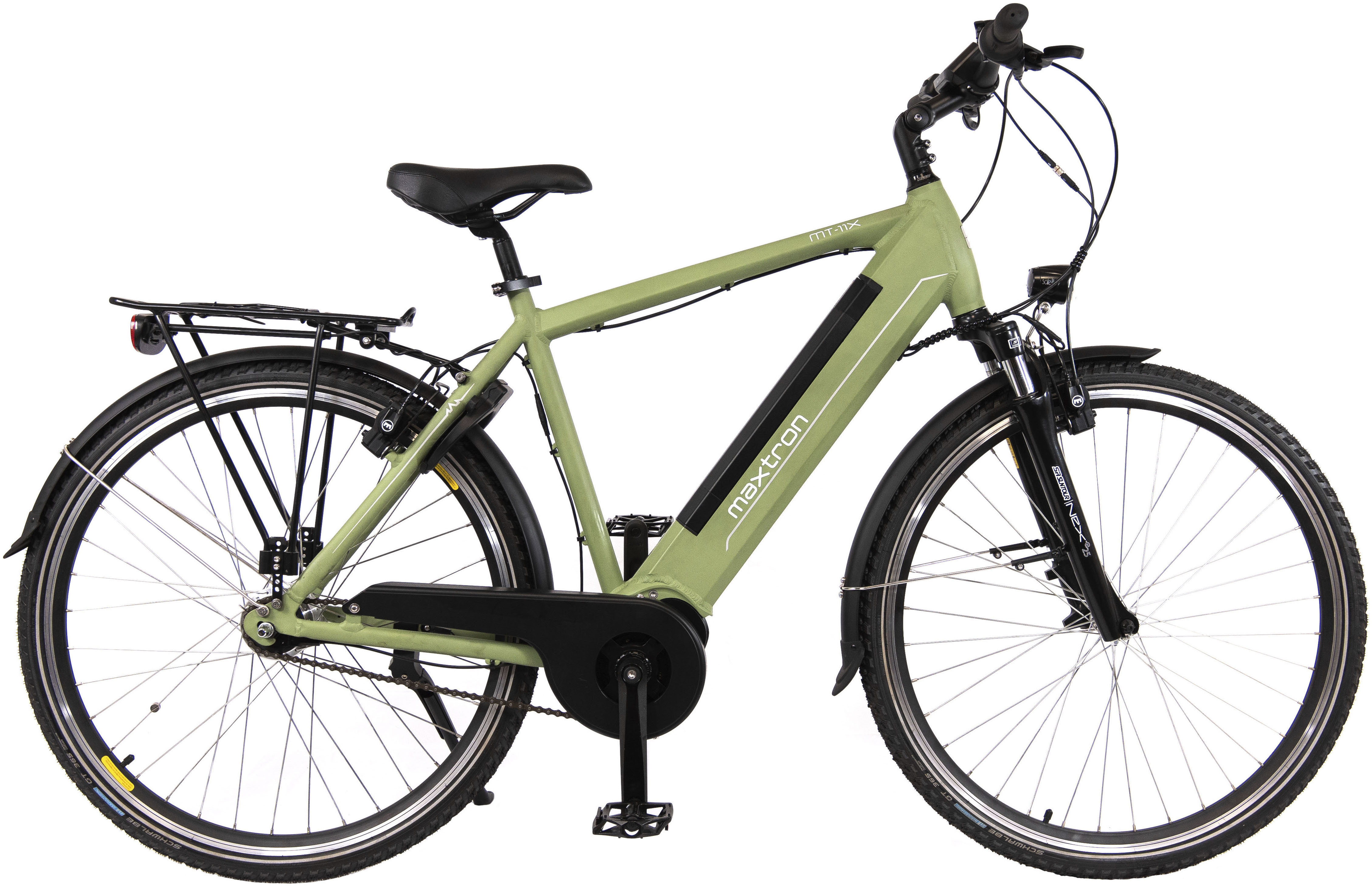 E-Bike MAXTRON "MT 11X" Gr. 54, grün (reseda, grün, schwarz), Elektrofahrräder, 54cm, 28 Zoll (71,12cm), Pedelec, Elektrofahrrad für Herren Image
