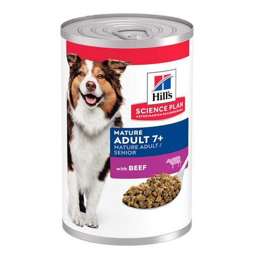 6x370g Hill's Science Plan Mature Adult 7+ mit Rind Hundefutter nass