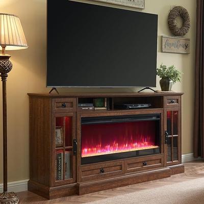 70" Farmhouse Fireplace TV Stand, Entertainment Center, Console Table