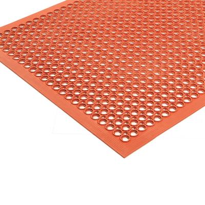 NoTrax 562S0033RD Sanitop Grease-Resistant Floor Mat - 3' x 3', 1/2" Thick, Red