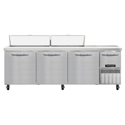 Continental RA93SN18 93" Sandwich/Salad Prep Table w/ Refrigerated Base, 115v, Stainless Steel