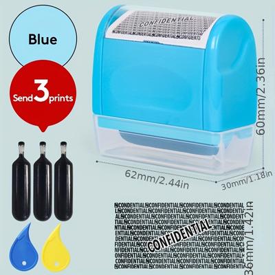 1pc Identity Protection Roller Stamp Contain 3 Ink...