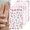 10 Sheets Spring Flower Nail Art Stickers Decals Self-adhesive Summer Leaves Nail Supplies Nail Art Design Decoration Accessories
