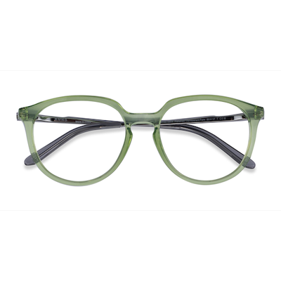 Unisex s round Clear Green Plastic Prescription eyeglasses - Eyebuydirect s Oakley Bmng